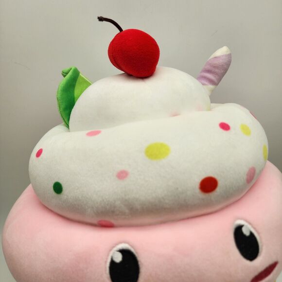 Smoochy Pals Rainbow Cupcake Plush 12” Sunday Ice Cream Cherry on Top Squishy - Picture 2 of 9